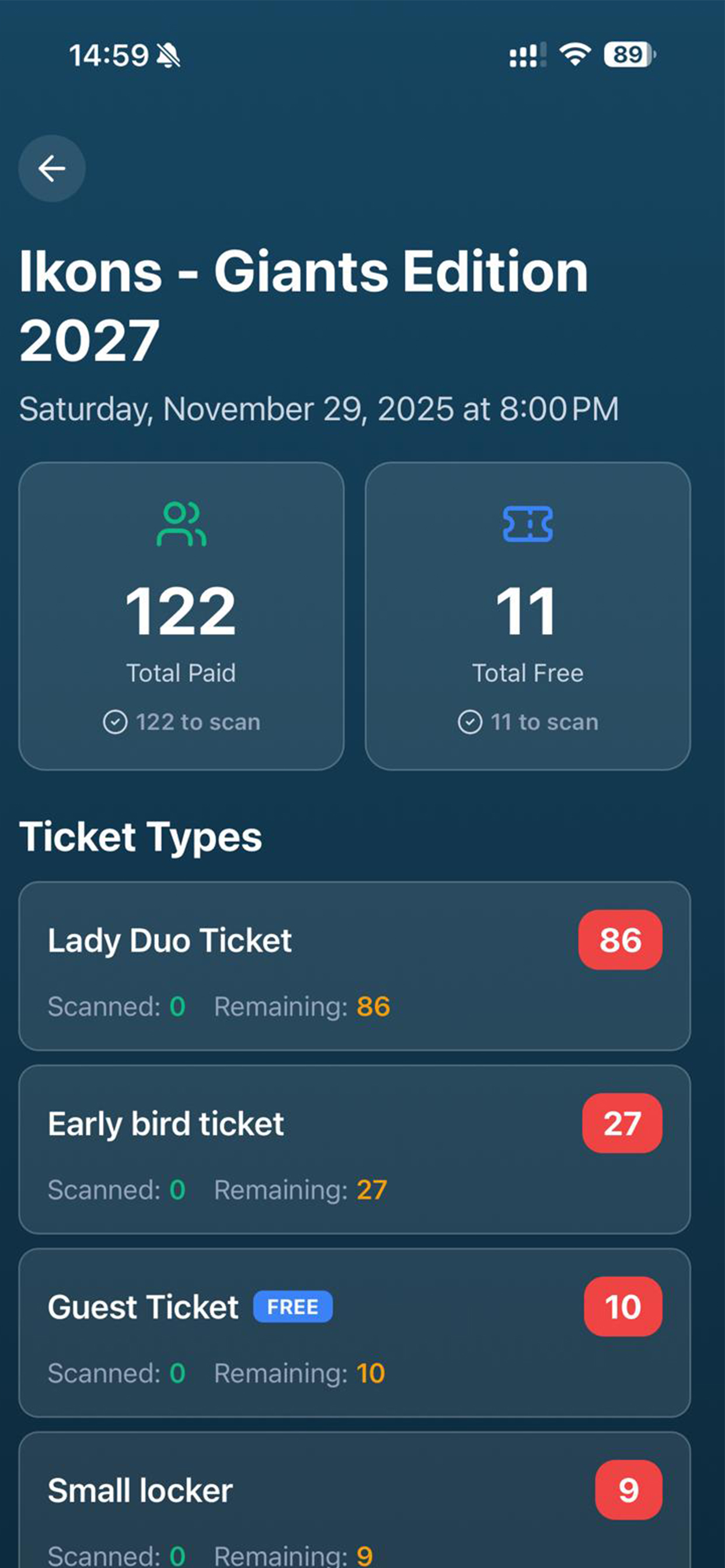 Scanner App - Ticket Details